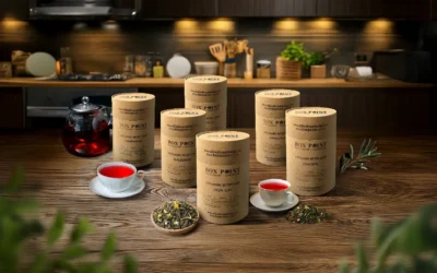 Organik Çay Silindir Kutu Ambalajı | Doğal, Şık ve Koruyucu Tasarımlar